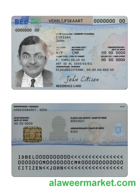 Belgium residence permit card